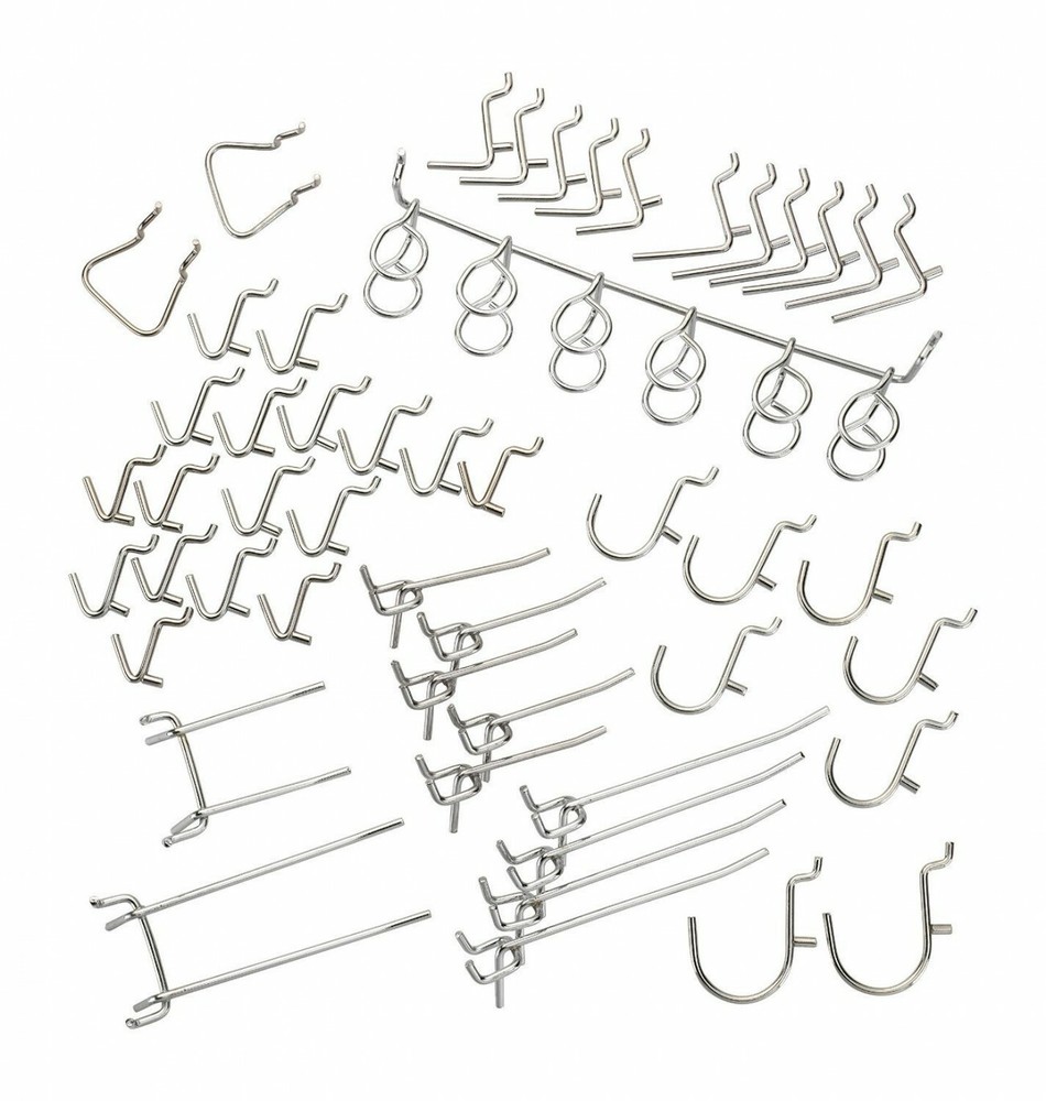 50 PCS Peg Board ORGANIZERS ASSORTED HOOKS GARAGE PEGBOARD HOOKS GARAGE SET