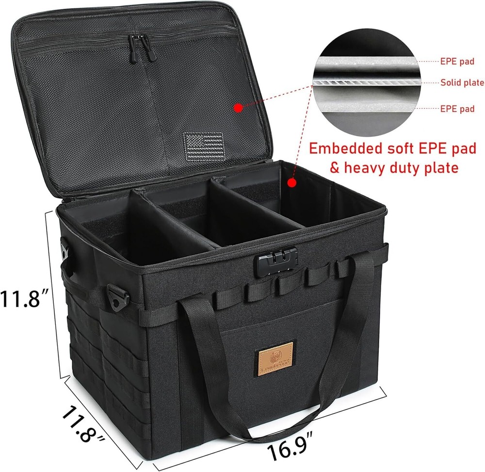 Tactical Camping Storage Bag - 38L with Combination Lock and Shoulder Strap