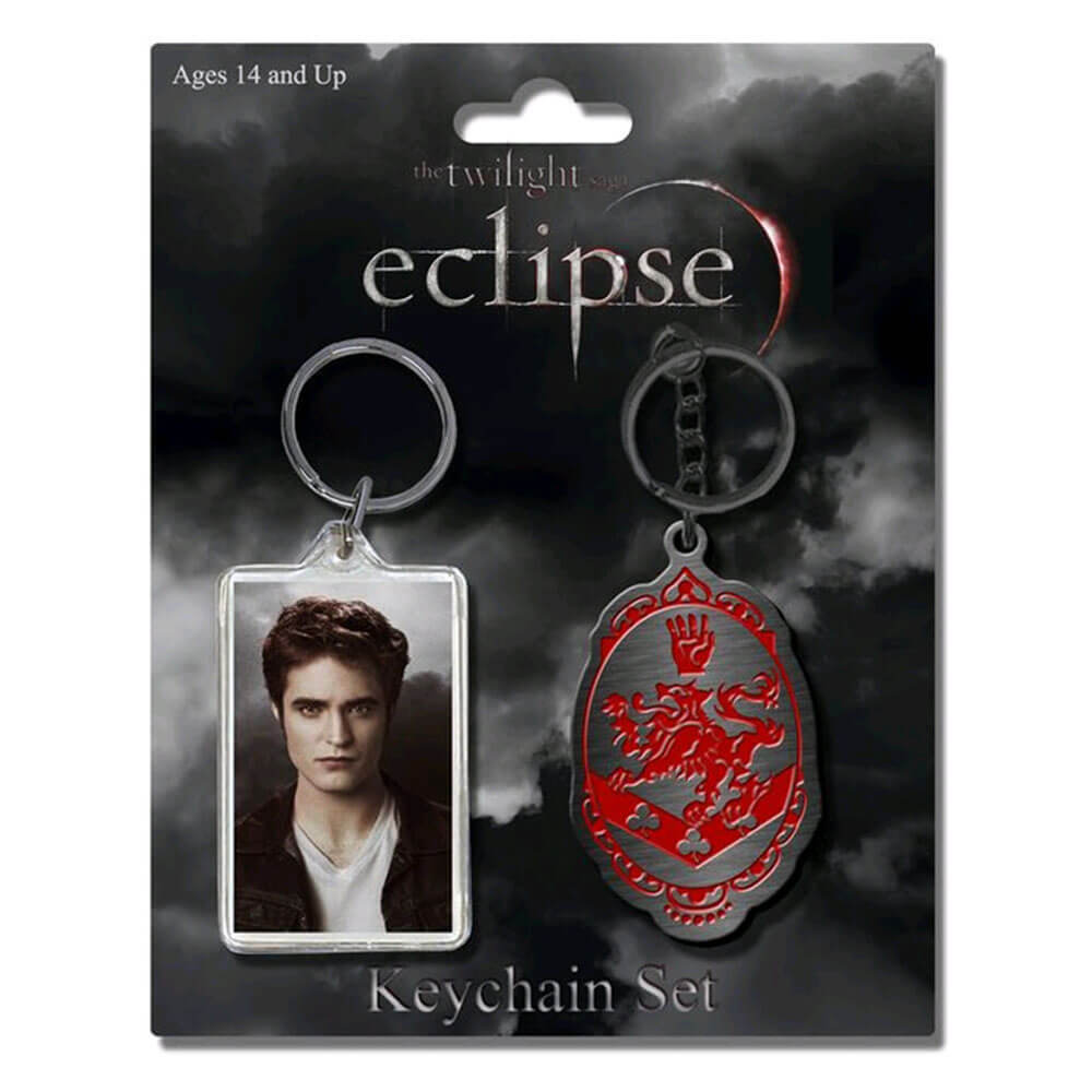 Highly Collectable The Twilight Saga Eclipse Keychain Edward & Crest - 2 Pack