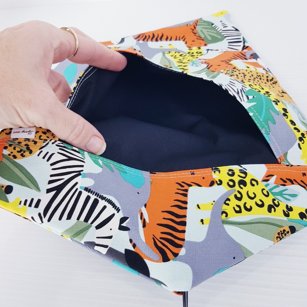 Peg Bag Handmade Multi-Coloured Jungle Animal Lined Laundry Clothes Peg Holder
