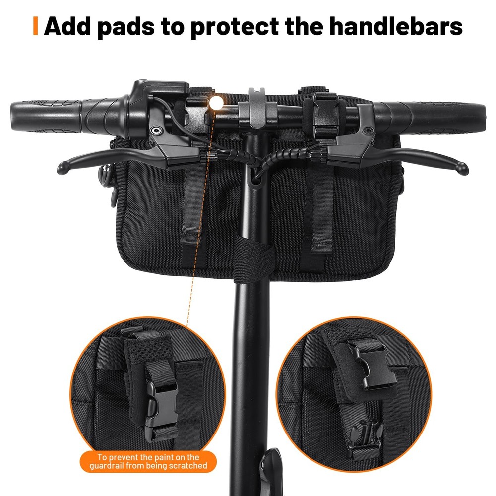 Motorcycle Handlebar Bag 1680D Water-Resistant Sissy Bar Front Fork Storage Bag