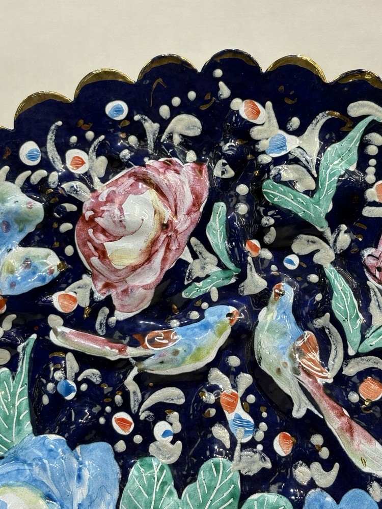 Vintage Persian, Minakari Enamel Wall Plate