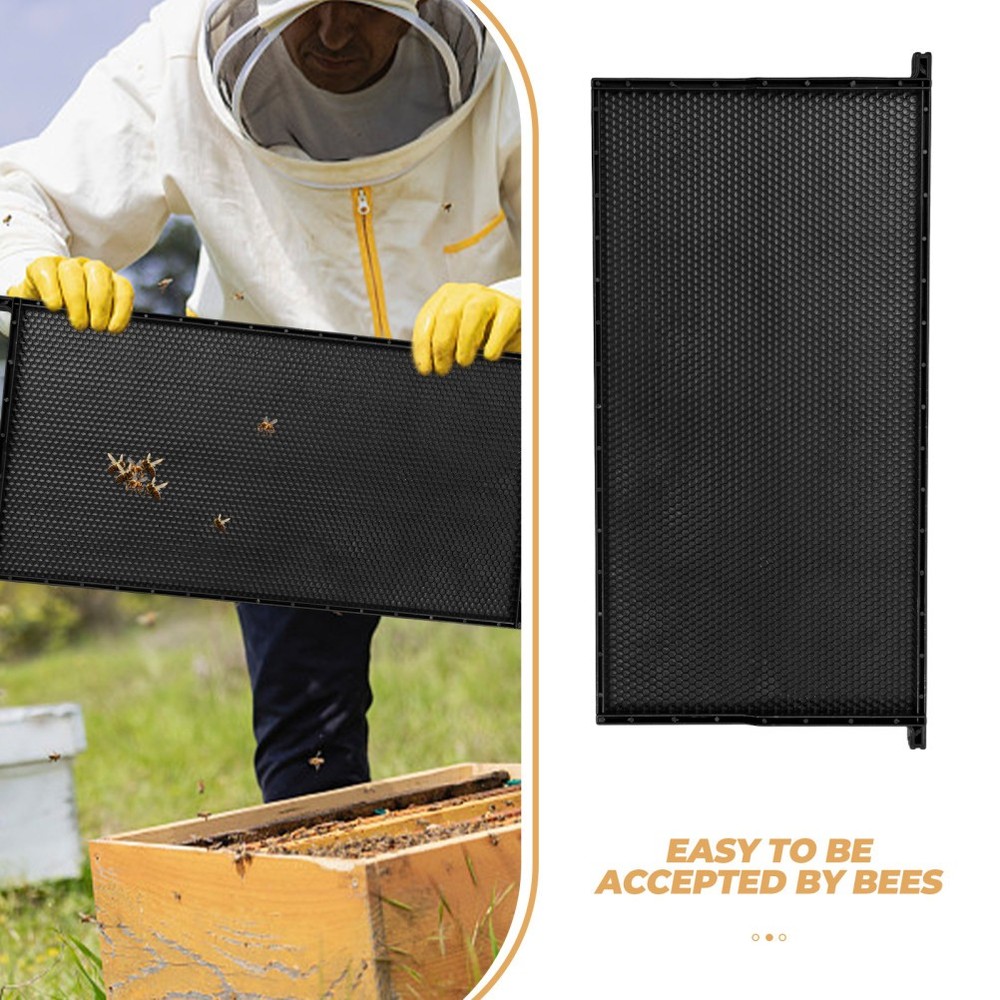 Beehive Frame with Black ABS Plastic and Wax Foundation for Beekeeping Use