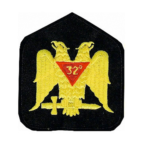 Masonic Patch Scottish Rite. Wings Down 32nd Degree Freemasons Double Eagle