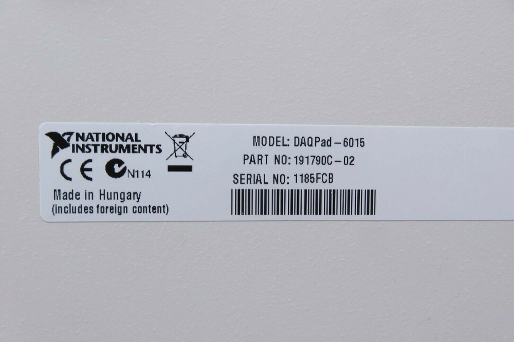 National Instruments NI DAQPad-6015 Multfunction I/O for USB (Power Tested)