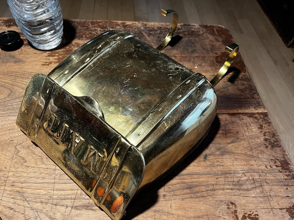 Vintage Solid Brass Saddle Bag Adirondack fishing Mailbox US Postal Mail Wall