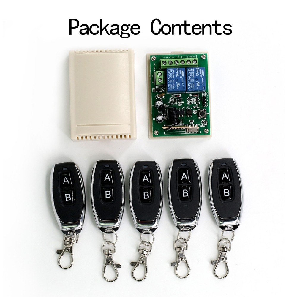 2 CH Wireless Gate Garage Door Opener Remote Control Switch Receiver Transmitter