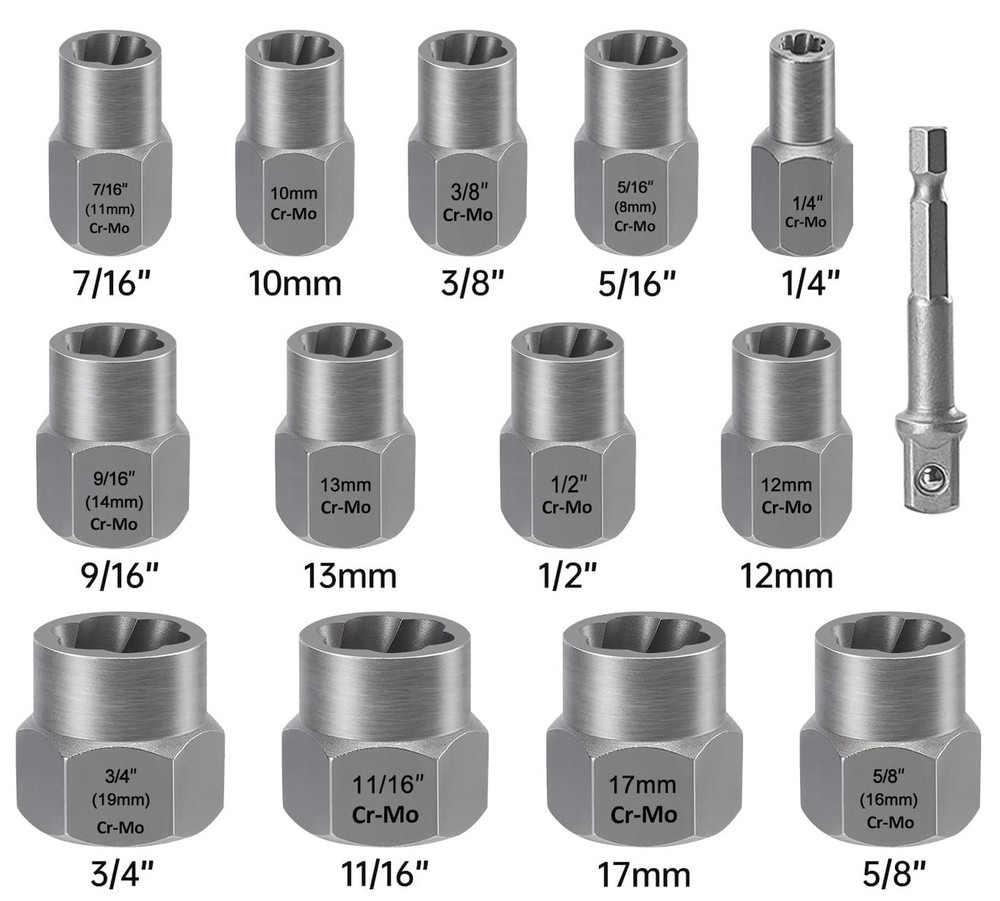 XEWEA 49PCS Screw & Bolt Extractor Set with Left Hand Drill Bit Set, Multi-Sp...