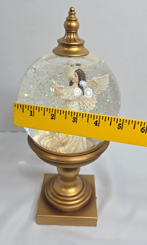 Cracker Barrel Angel Glitter Globe Illuminated w/ Continual Glitter Motion