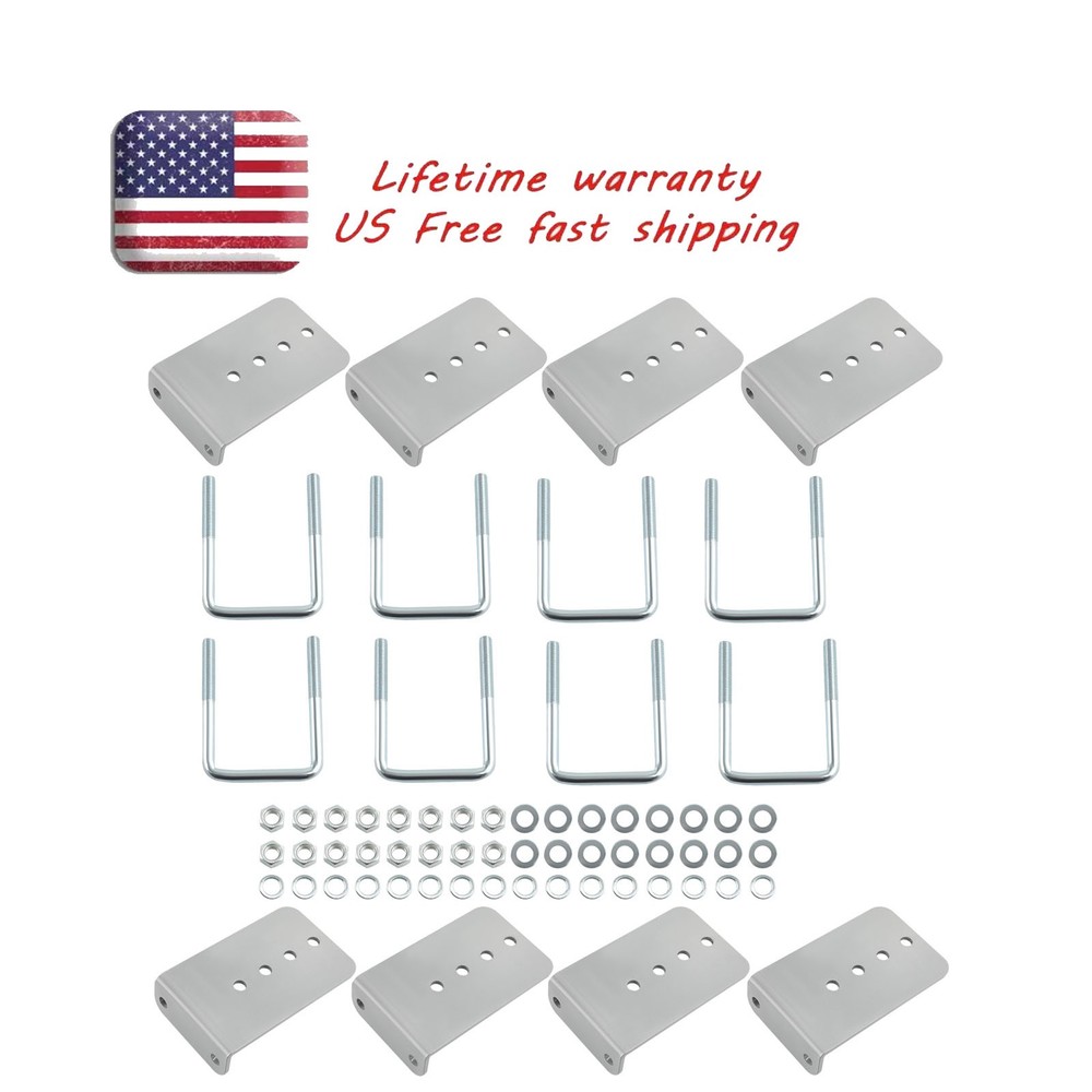 (8) 8" Galvanized L-Type Bunk Bracket Kit for Boat Trailer fits 3x3, Heavy Duty