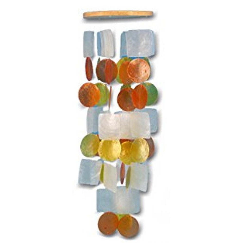 Amber Circles and Squares Capiz Wind Chime