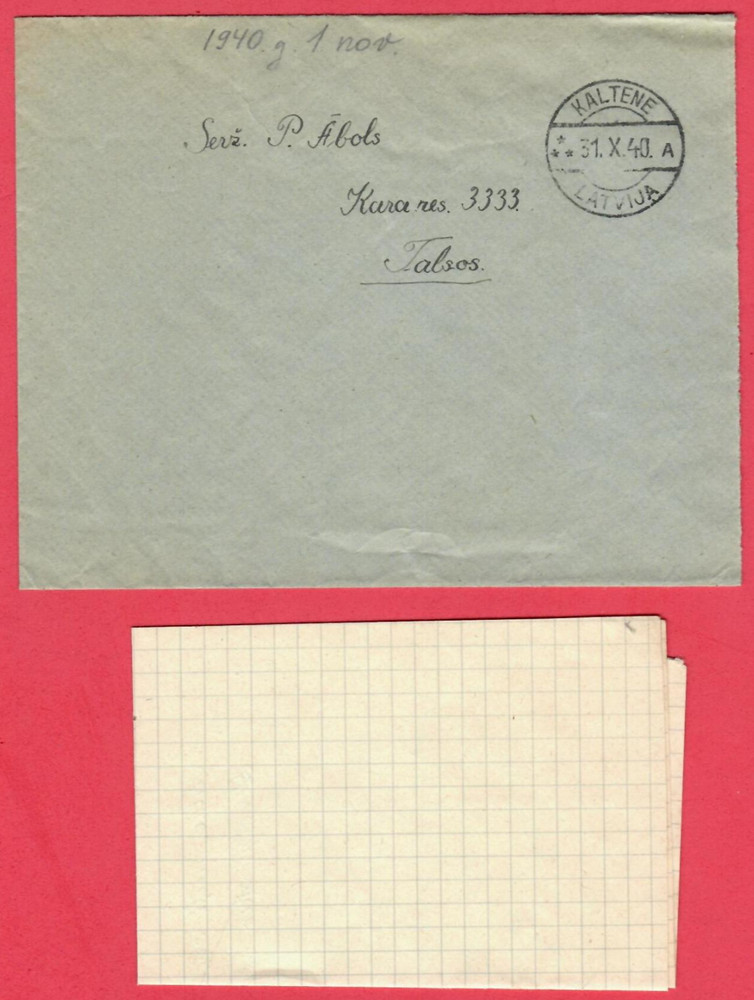 1940 KALTENE LATVIA COVER USED 3337