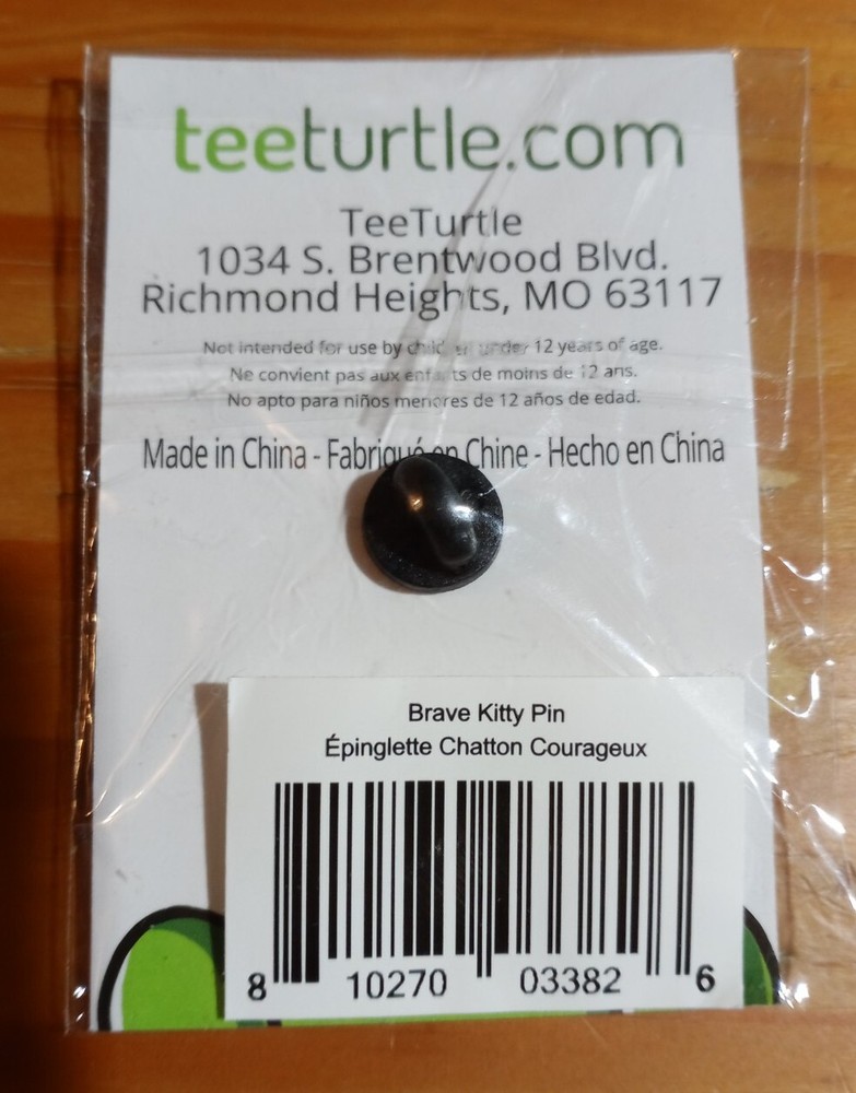 Teeturtle Brave Kitty Pin - Brand New & Sealed