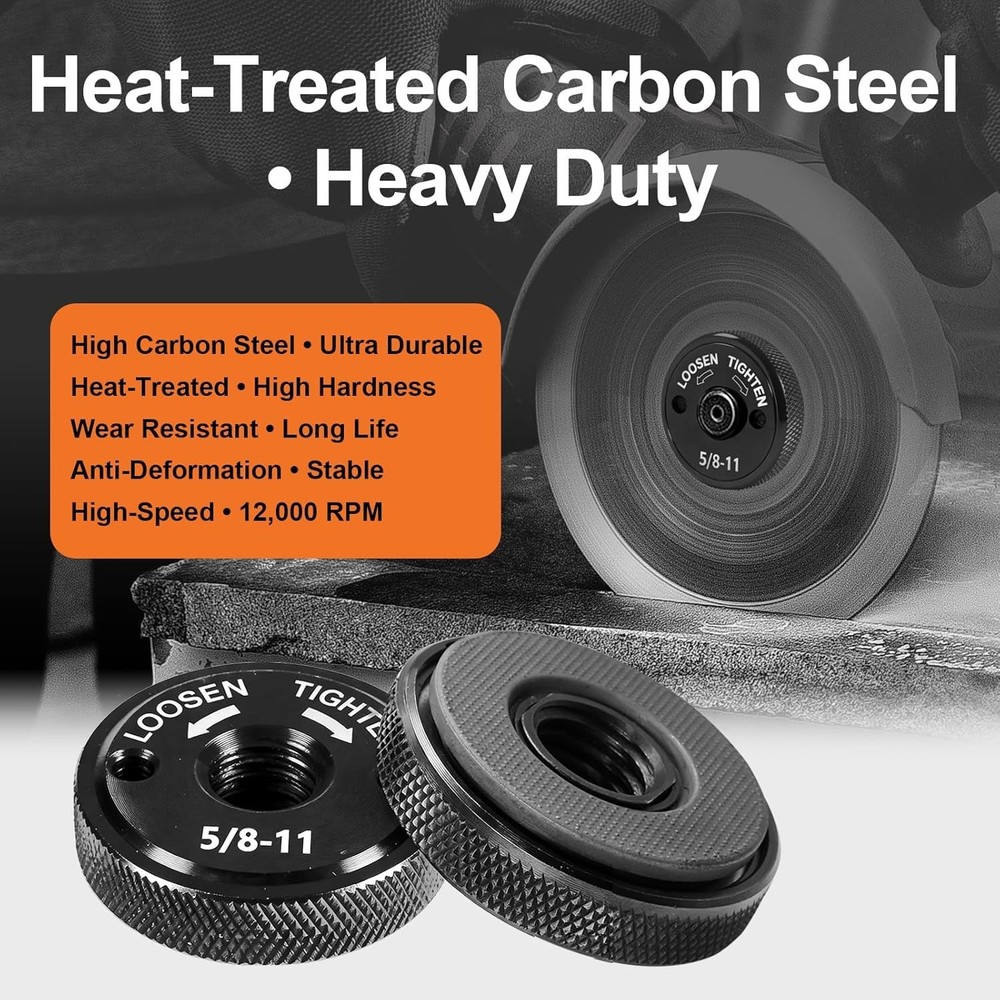 High Carbon Steel Quick Change Nut for Angle Grinders – Fits 4.5" & 5" Models