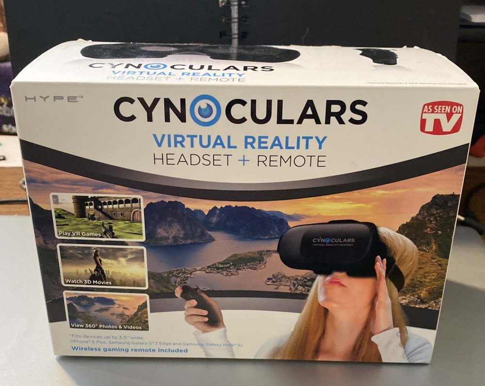 Hype Cynoculars Virtual Reality Headset/Remote for iPhone and Android Not Tested