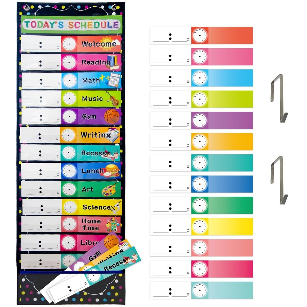 Fancy Land Daily Schedule Pocket Chart Educational for...