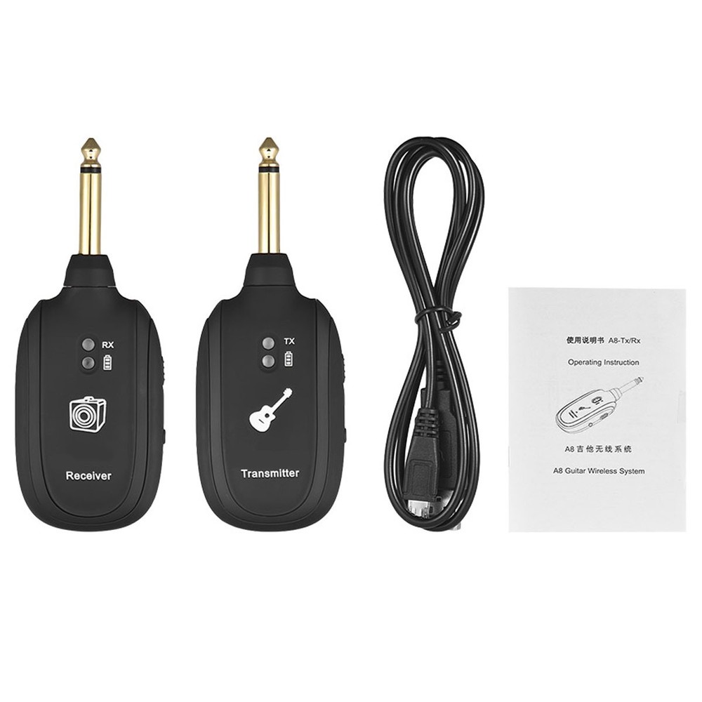 LEKATO Rechargeable Wireless Guitar System UHF Transmitter Receiver 4 Channels