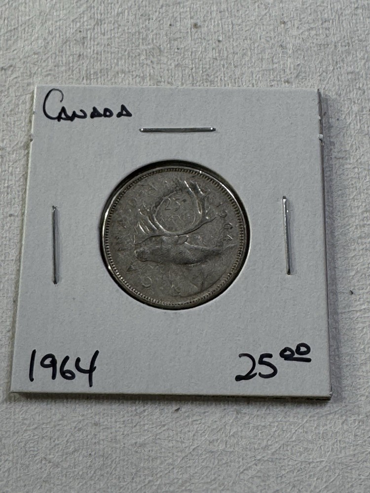 1964 Canada 25 Cents Silver Coin