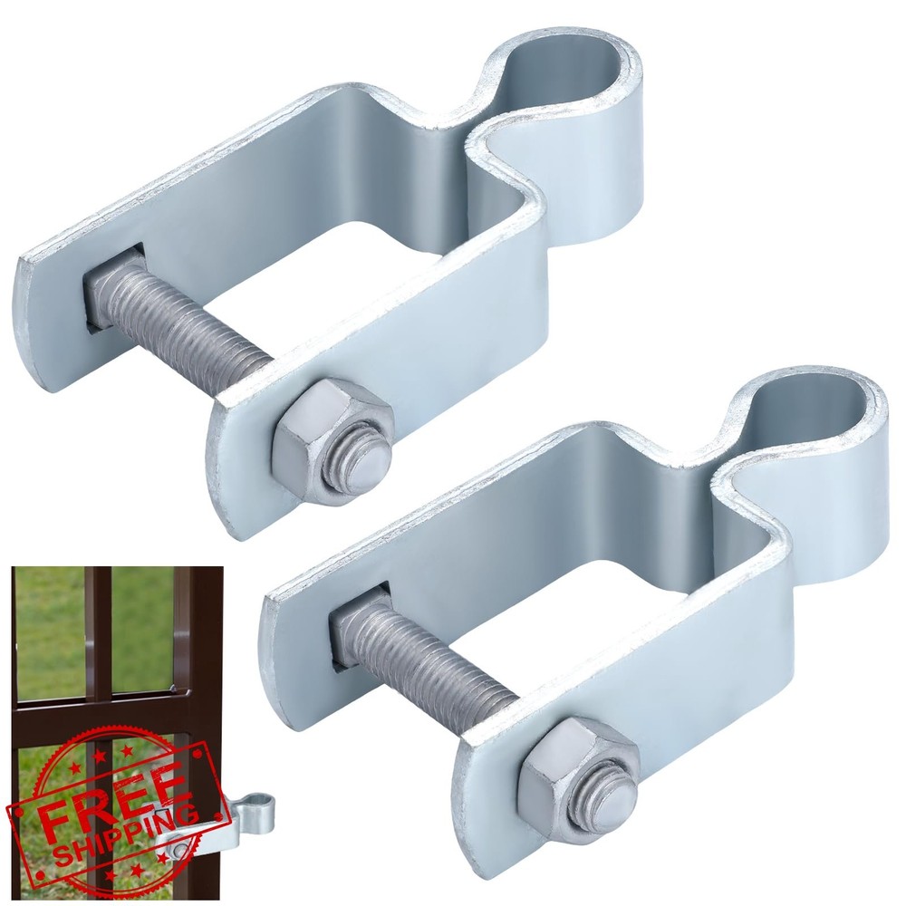 2 Pcs 1.5" Square Post Hinges, Galvanized Chain Link Fence Gate