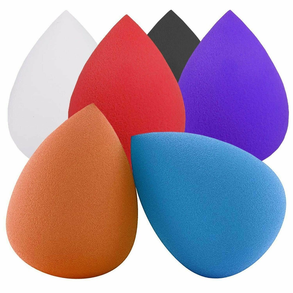 Makeup Sponge Applicators Beauty Foundation Blender Egg Shaped Multicolor 6 Pack