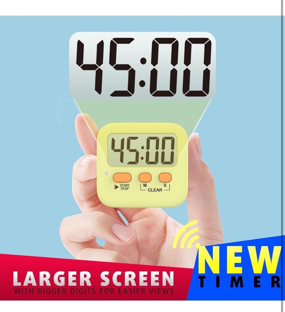 Antonki Timer Timer for Kids Kitchen Timers Digital Timer Pack of 2 (white)