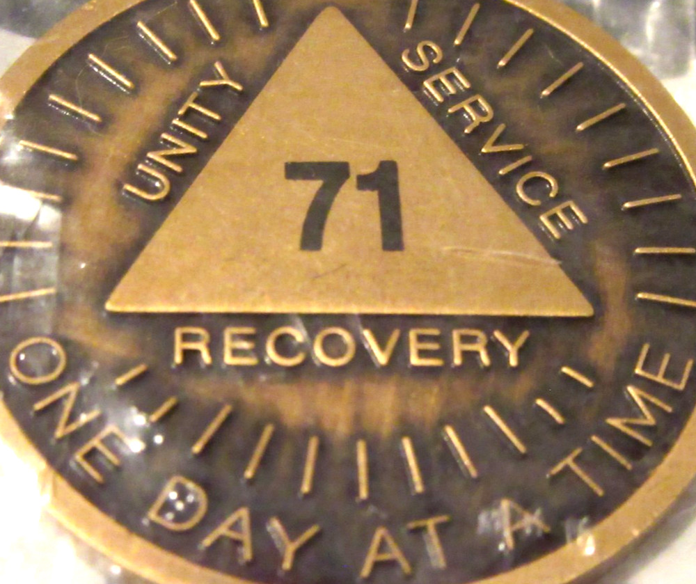 Alcoholics Anonymous AA 71 Year Sunshine Bronze Medallion Token Chip coin