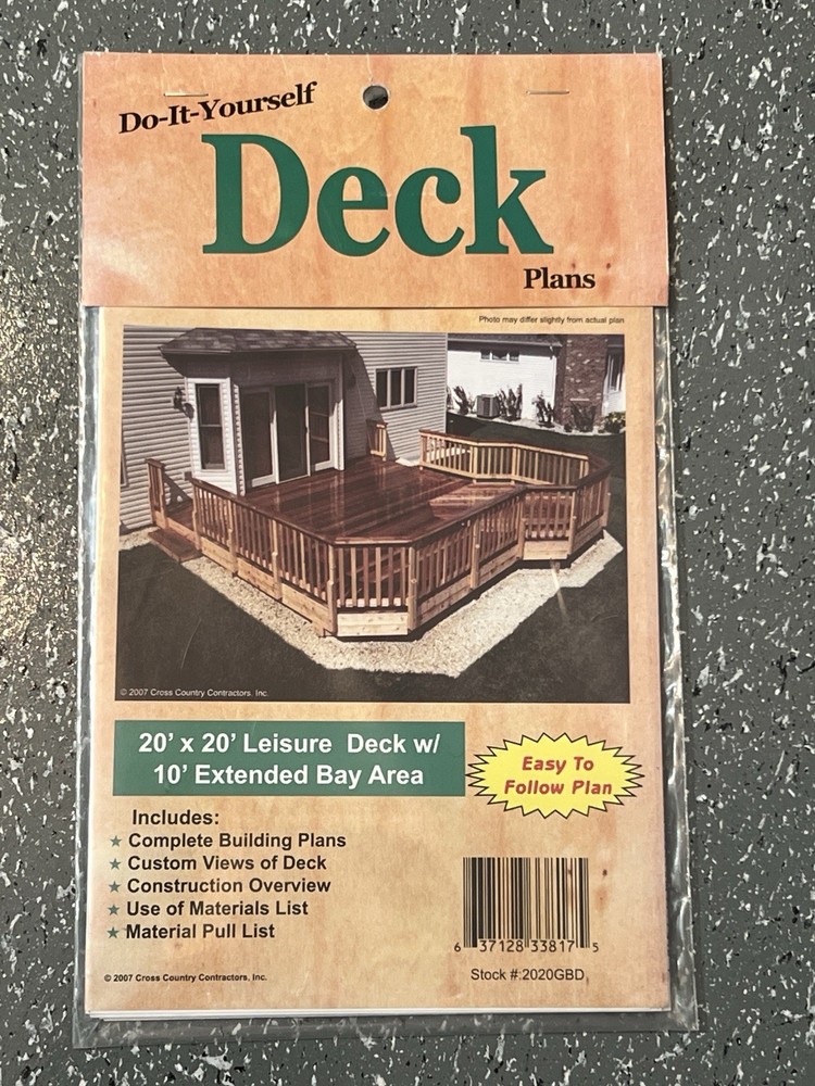 DIY YOURSELF DECK PLANS #1216LTC, #2020GBD, #1614LTC (3 Pack) Different Plans
