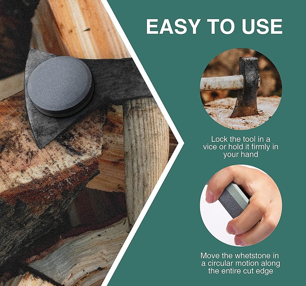 Round Dual Grit Sharpening Stone Axe Blade Edge Sharpener Lansky Puck Hand Tool
