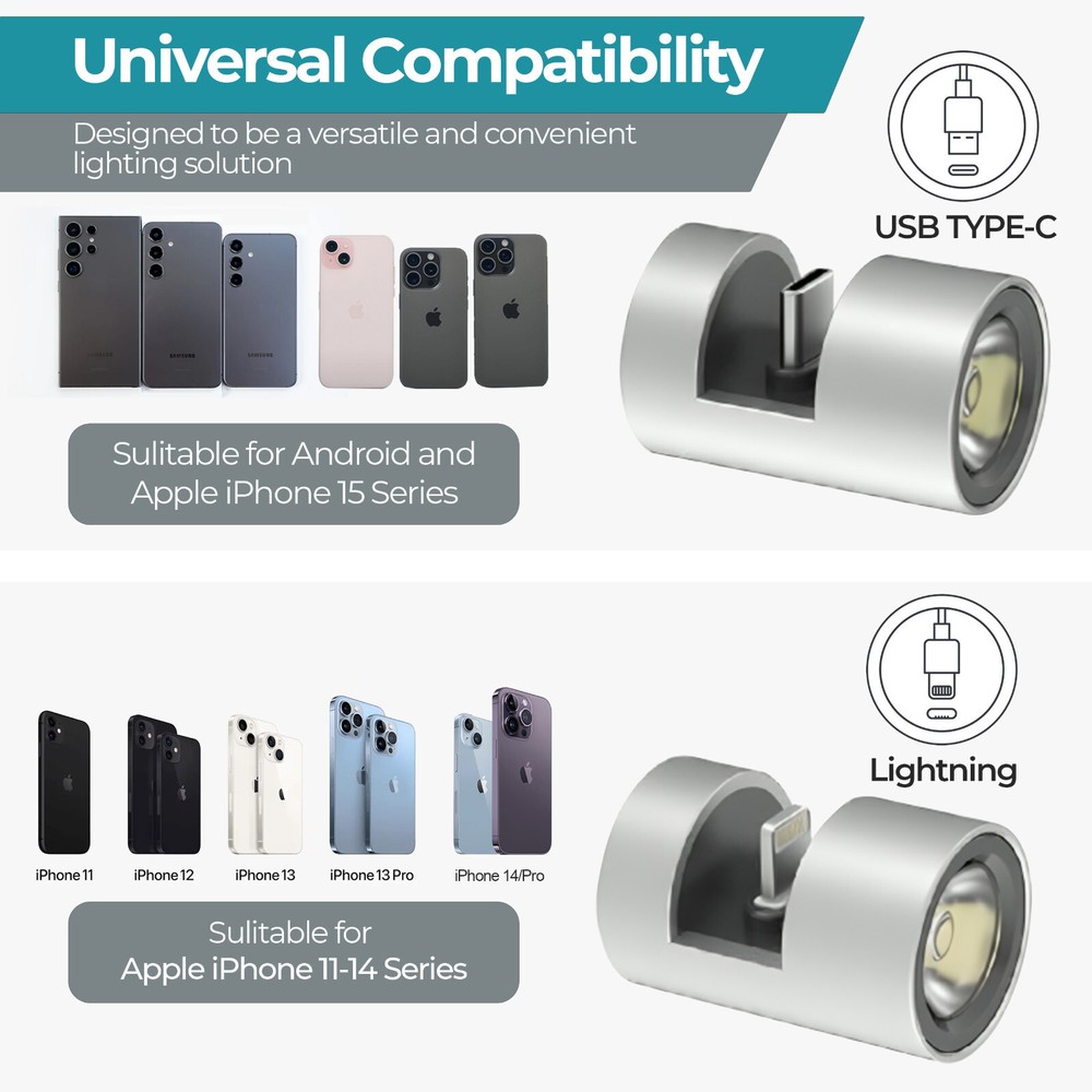 Vogueova SparkMini Smartphone Mini LED Flashlight (iPhone Lightning Connector)