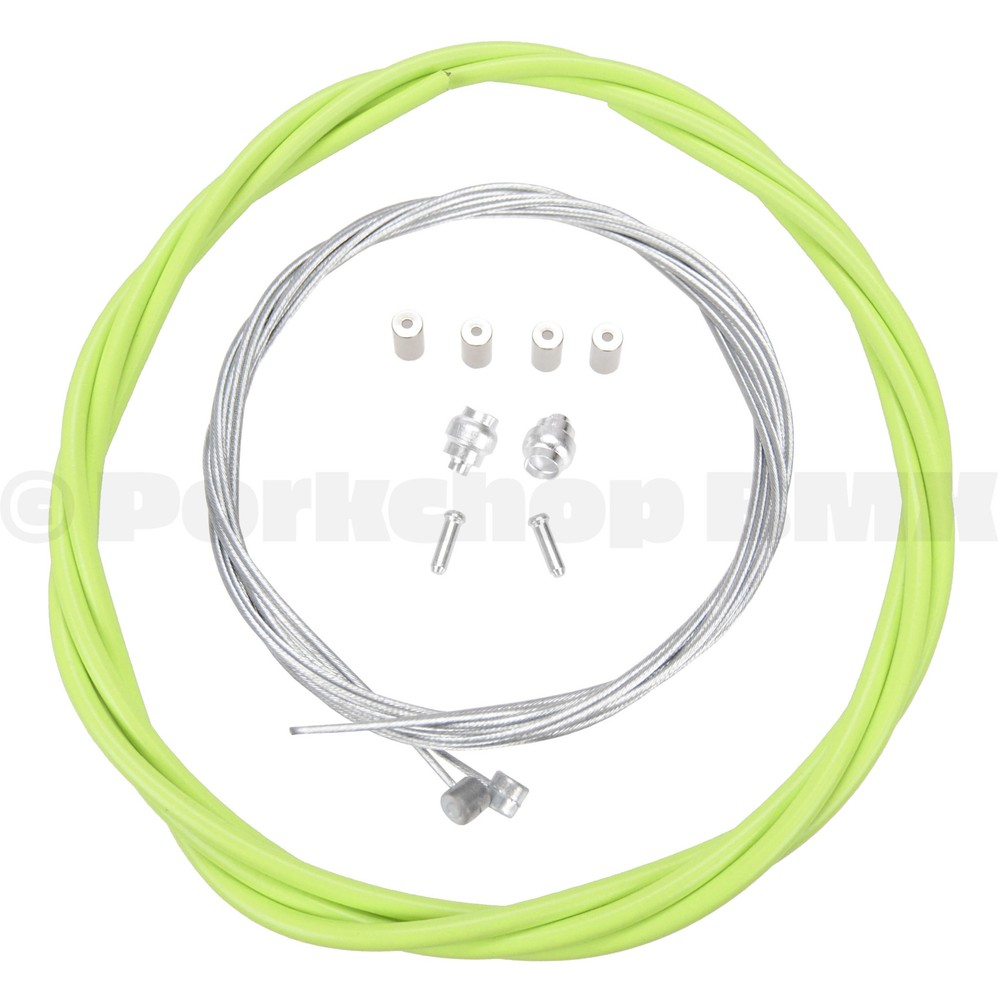 Premium Bicycle Brake Cable Kit for BMX/MTB - NEON GREEN