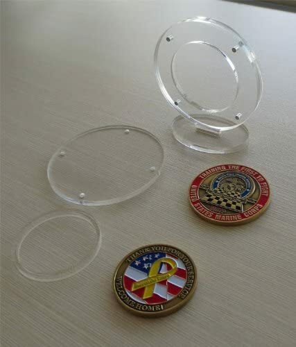 1.75" ONLY - Challenge Coin Display Holder Case with Stand, Clear Acrylic