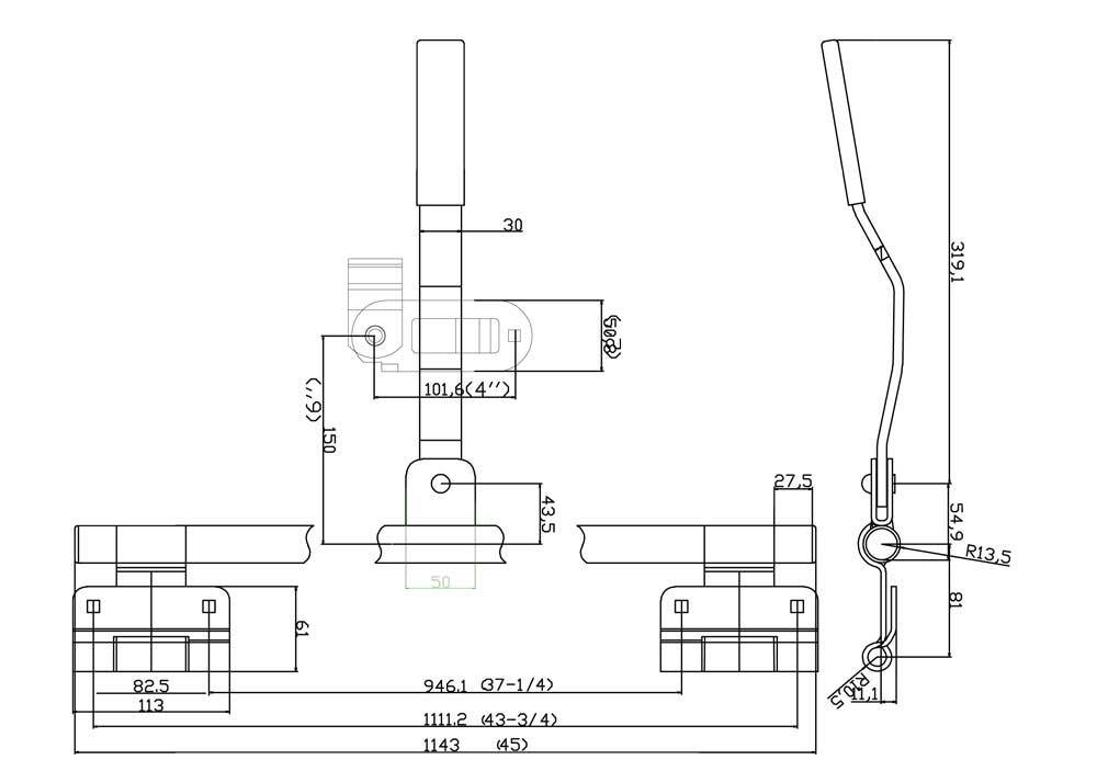 45" Steel Cambar Cargo Door/Enclosed Trailer/RV Latch Assembly W/ Hasp