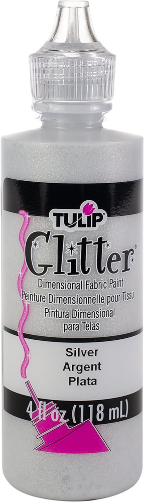 Tulip Dimensional Fabric Paint 4Oz, Glitter - Silver