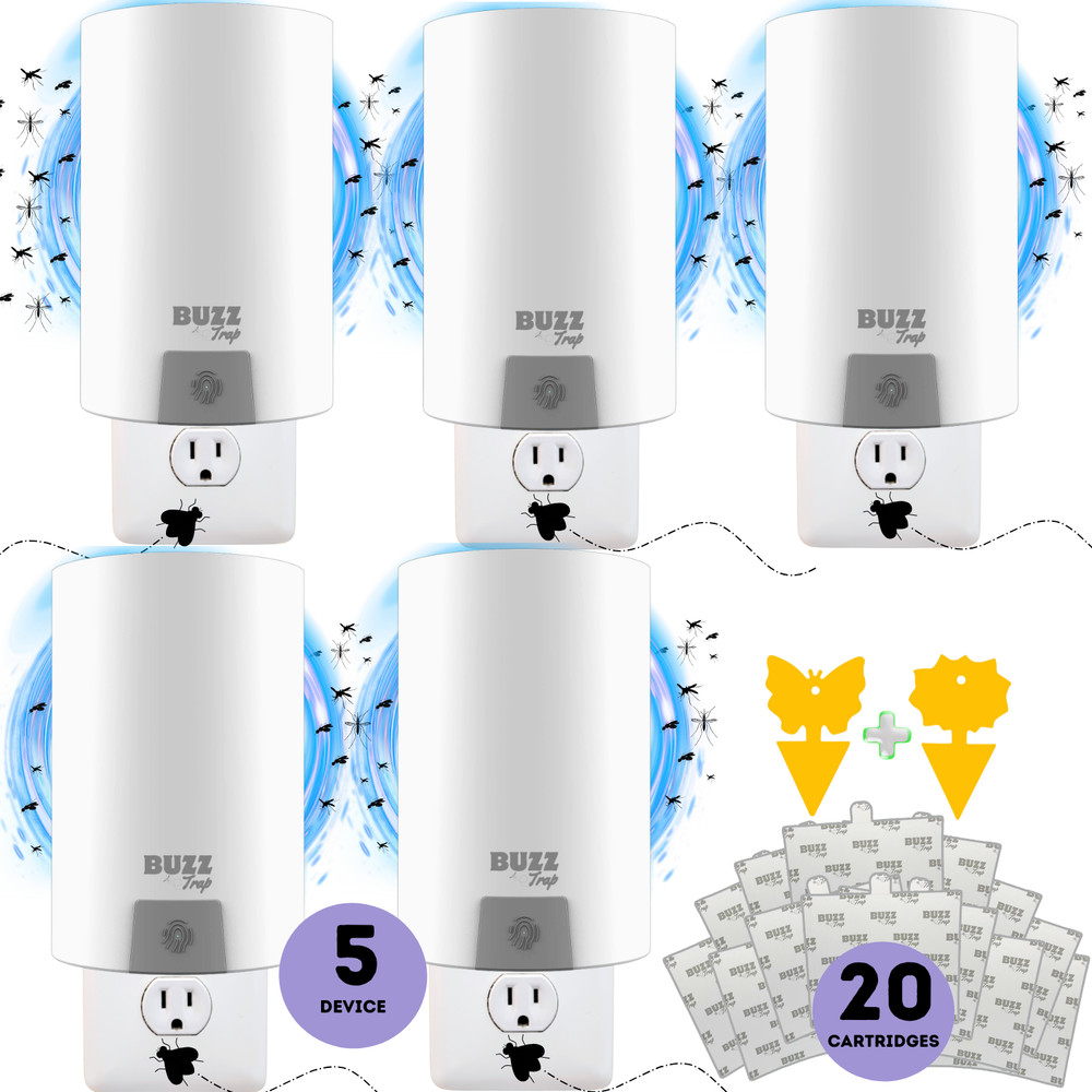 Flying Insect Trap, Indoor Fly Trap, Fruit Fly Traps (5 Device + 20 REFILLS)