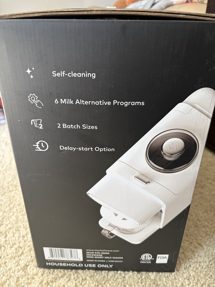 CHEFWAVE Milkmade Non-Dairy Milk Maker White 6 Programs Self-Cleaning