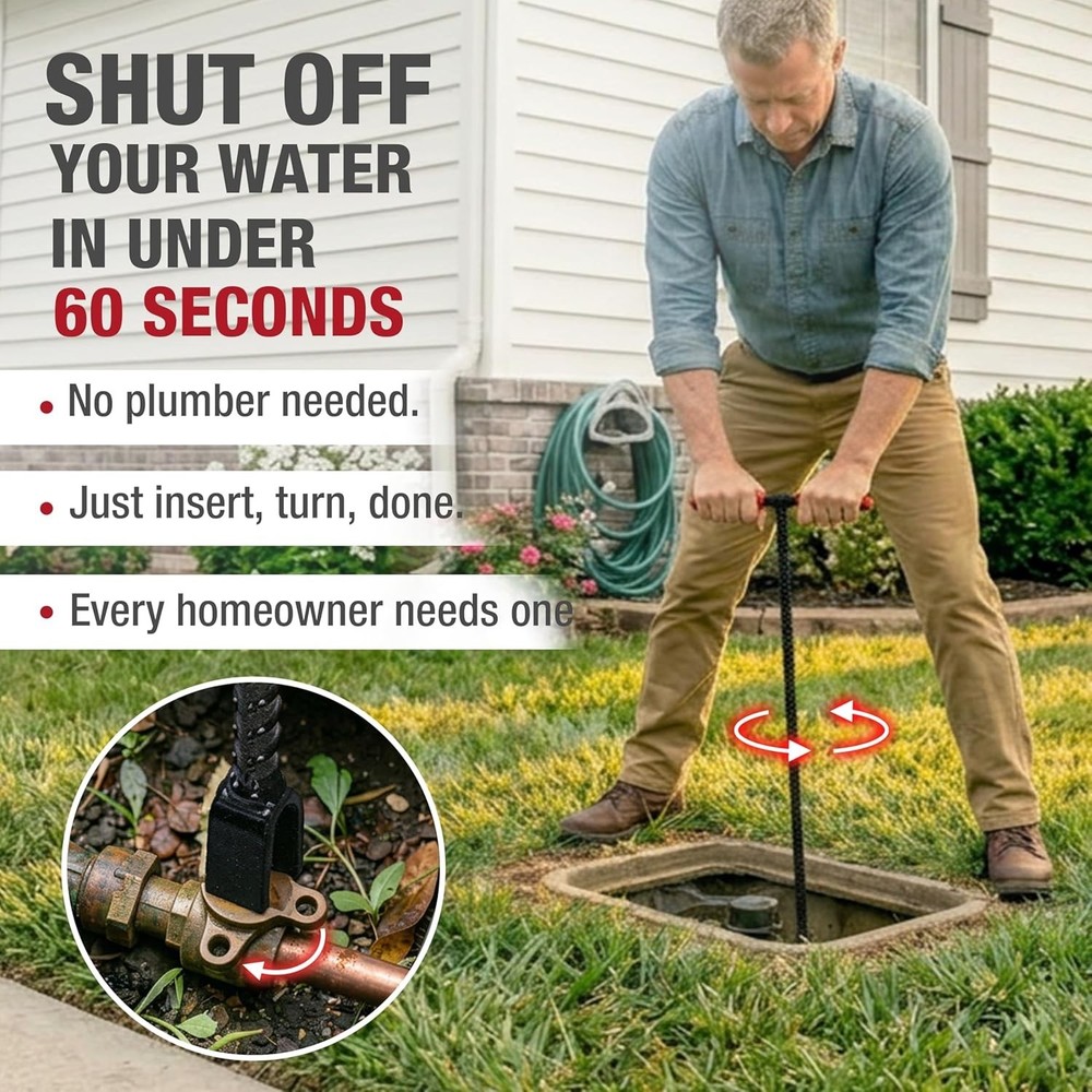 28" Water Meter Key - Steel T Handle