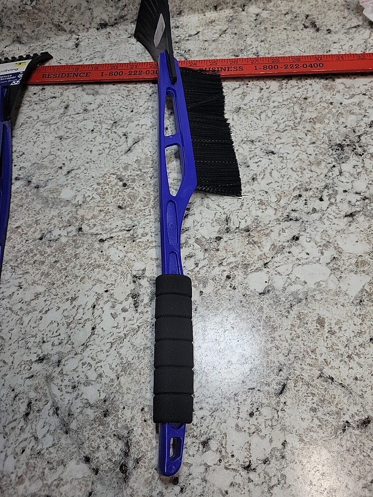 Deluxe Blue Ice Scraper With Snow Brush