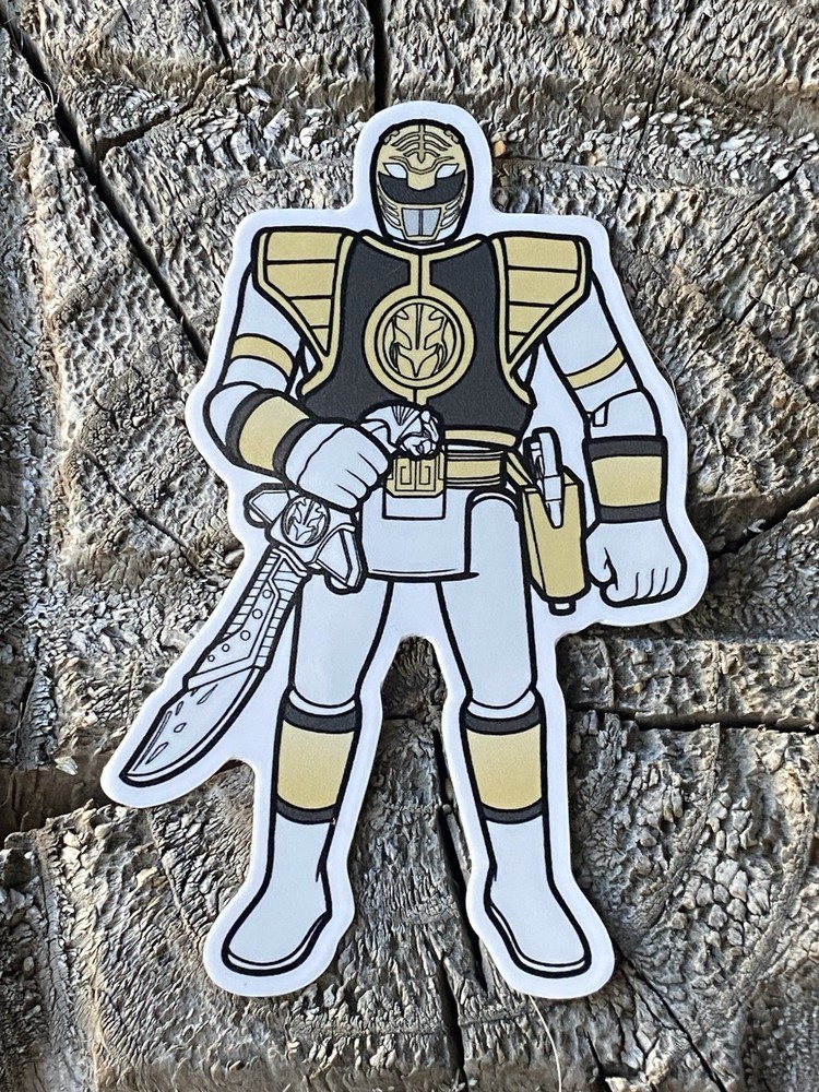White Power Ranger Action Sticker