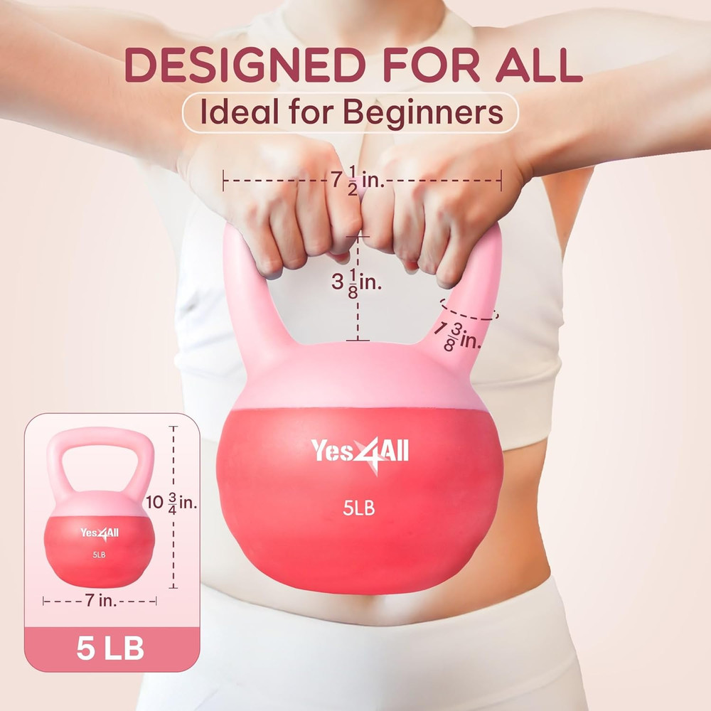 Soft Kettlebell, PVC Kettlebells Exercise Weights & Color-Coded Strength Trainin