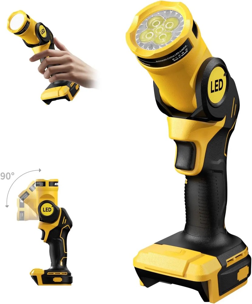 FOR Dewalt Led 20V 20Volt Max Cordless Led Pivoting Work Light Flashlight Tool