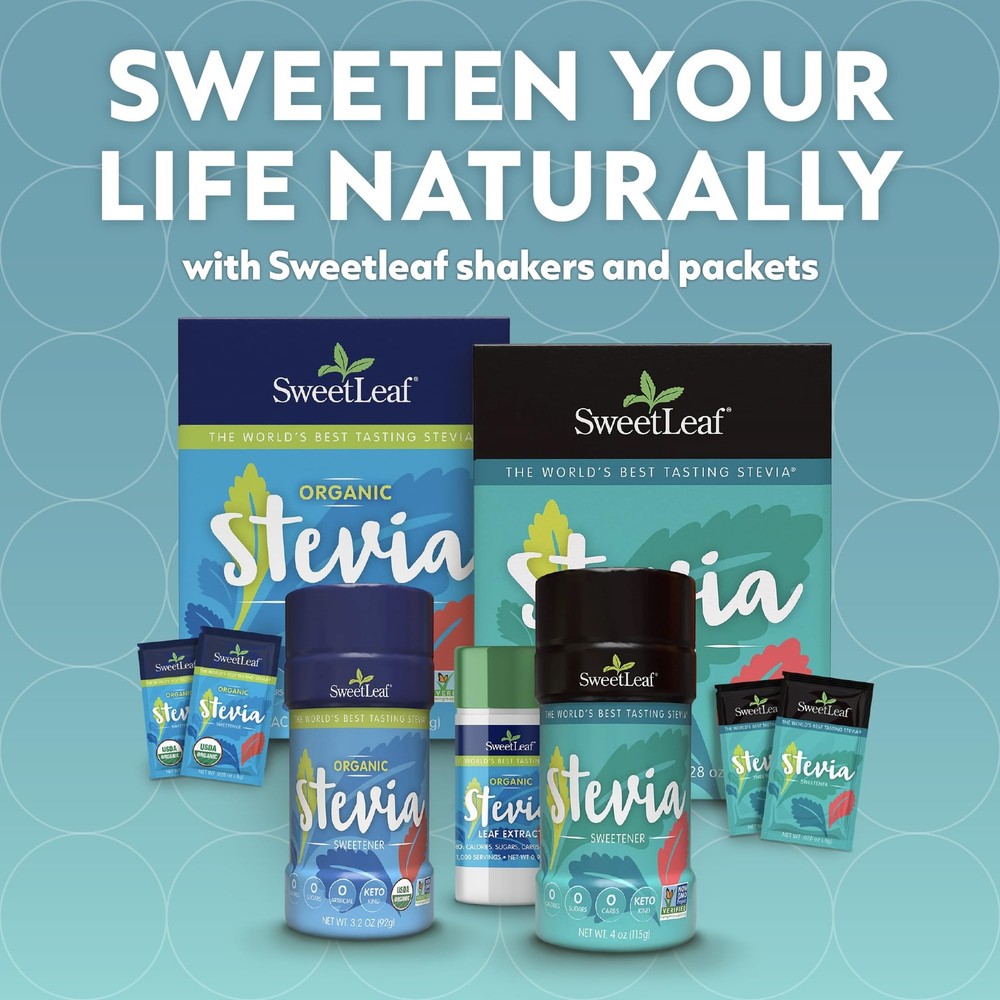 SweetLeaf Stevia Packets Zero Calorie Sugar Substitute 70 Count Organic Sweet...