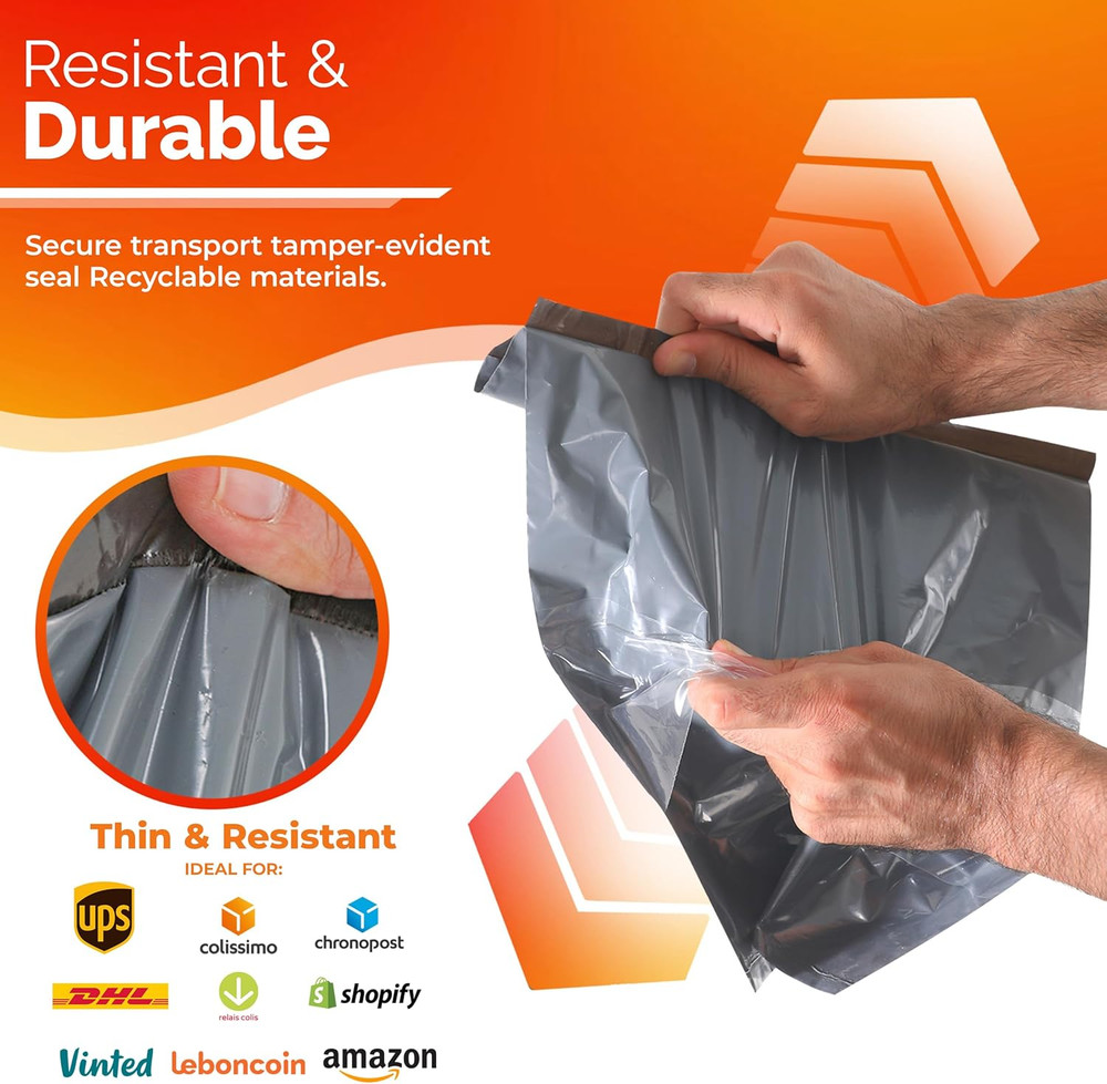 Poly Mailers Shipping Bags (30 Pack) — Self-Seal Plastic Mailing Envelopes, 3 Si