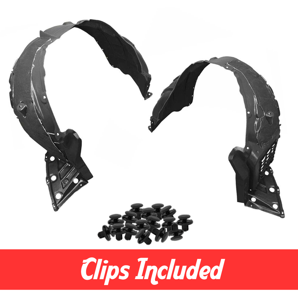 Front Driver & Passenger Side Fender Liner Set w/ Clips For 2013-2014 Pathfinder