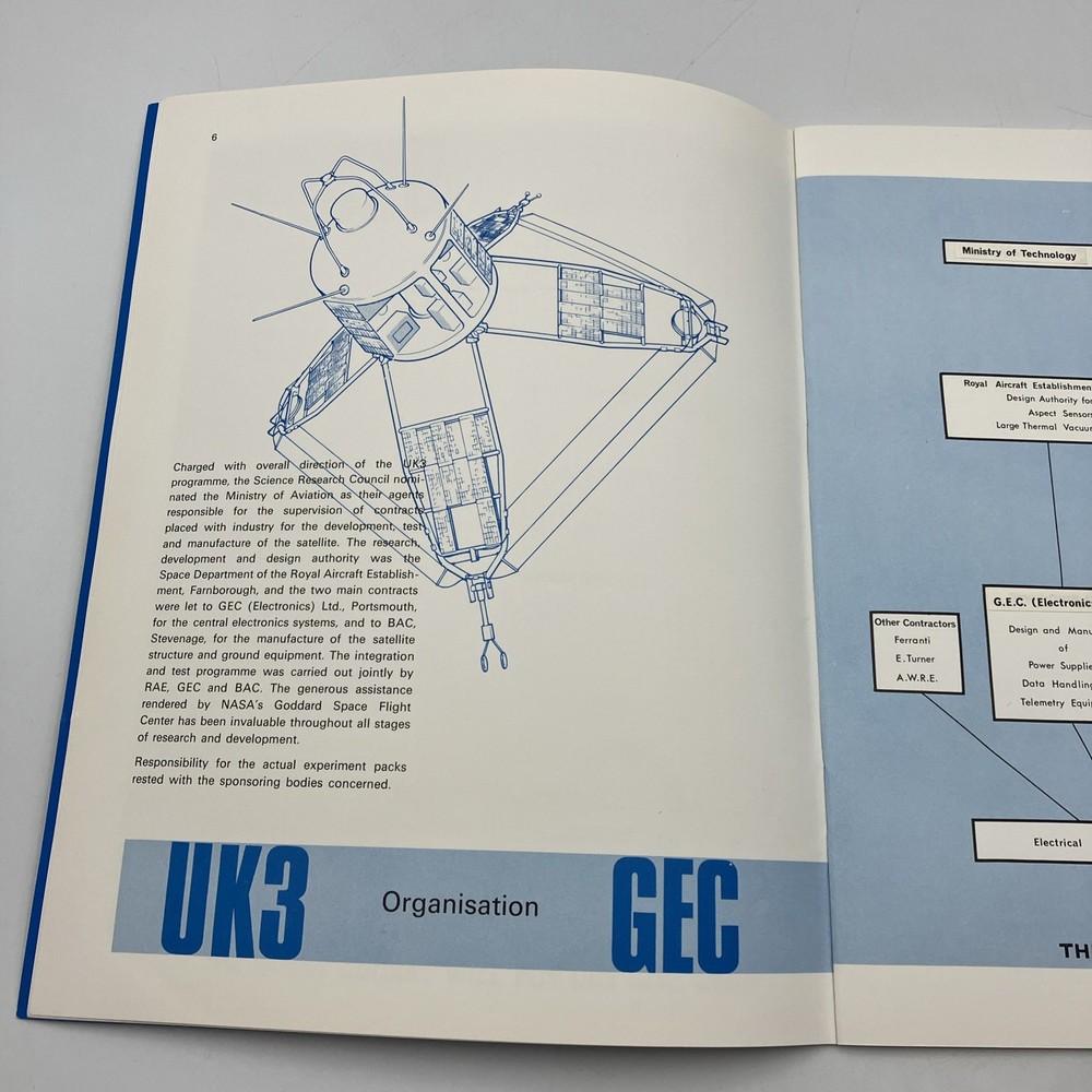 UK3 Satellite GEC Electronics Booklet Space Exploration Technology Aeronautics