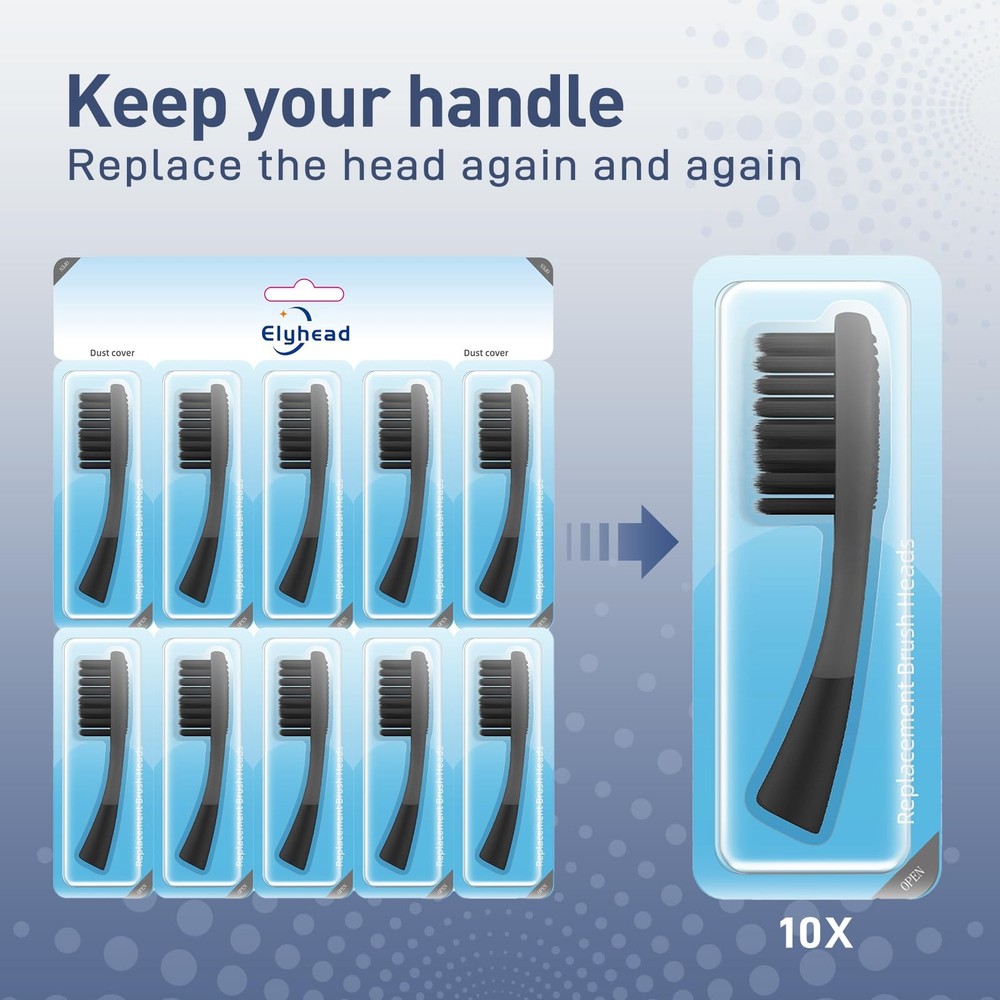 Replacement Toothbrush Heads Compatible with Colgate Keep Charcoal - Soft Bru...