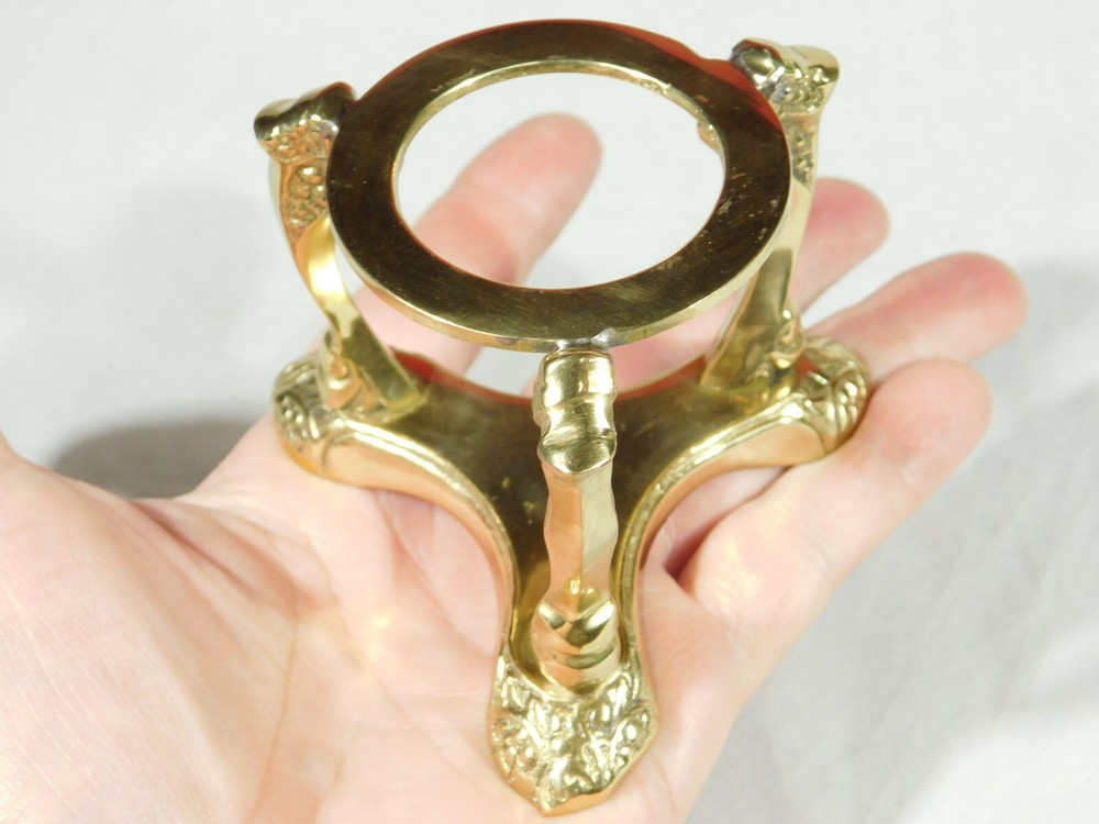 Sphere Display Stand Large Size Scroll Design Polished Brass Color