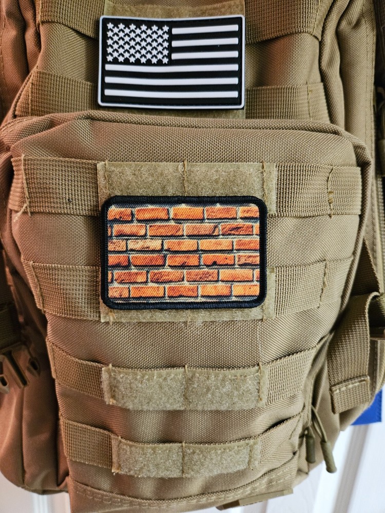 Brick wall build patch 2"x3" hook & loop tactical morale patch