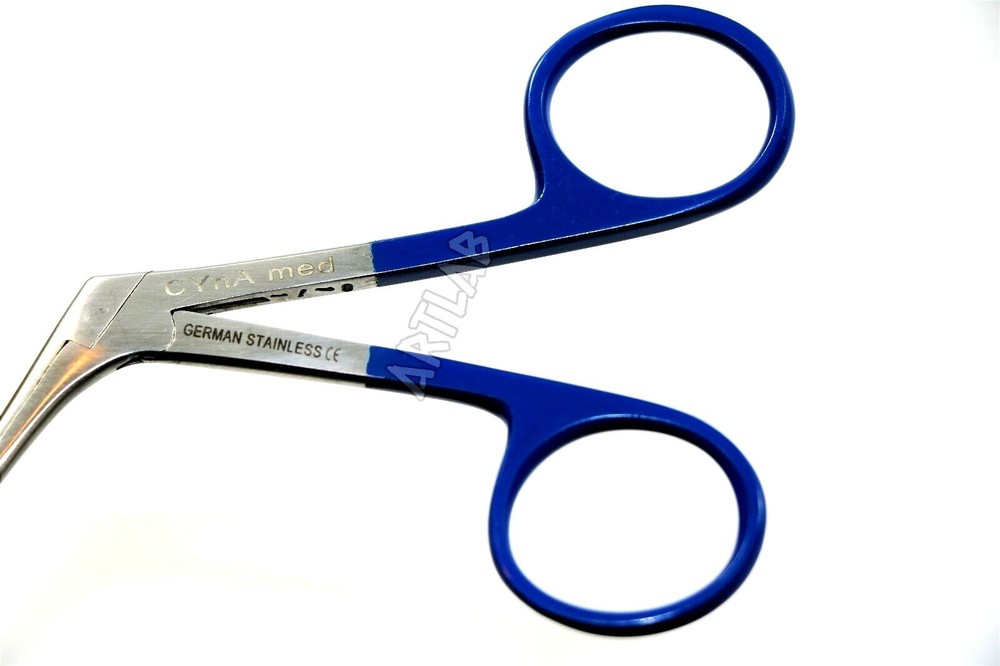 NEW GERMAN HARTMAN ALLIGATOR MICRO FORCEPS 3.5" BLUE RINGS ENT INSTRUMENTS