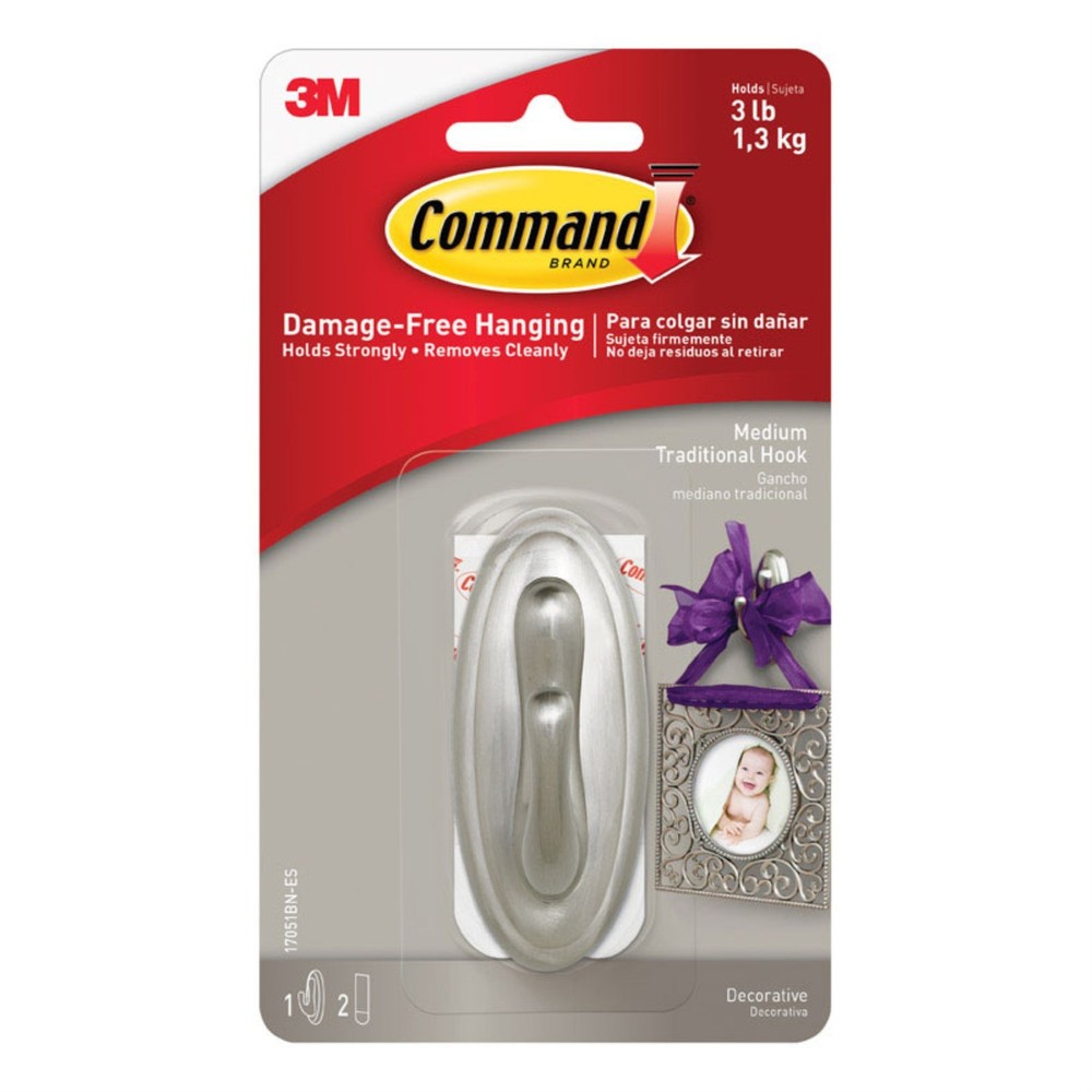 HOOK COMMAND MED BRSHNK (Pack of 4)