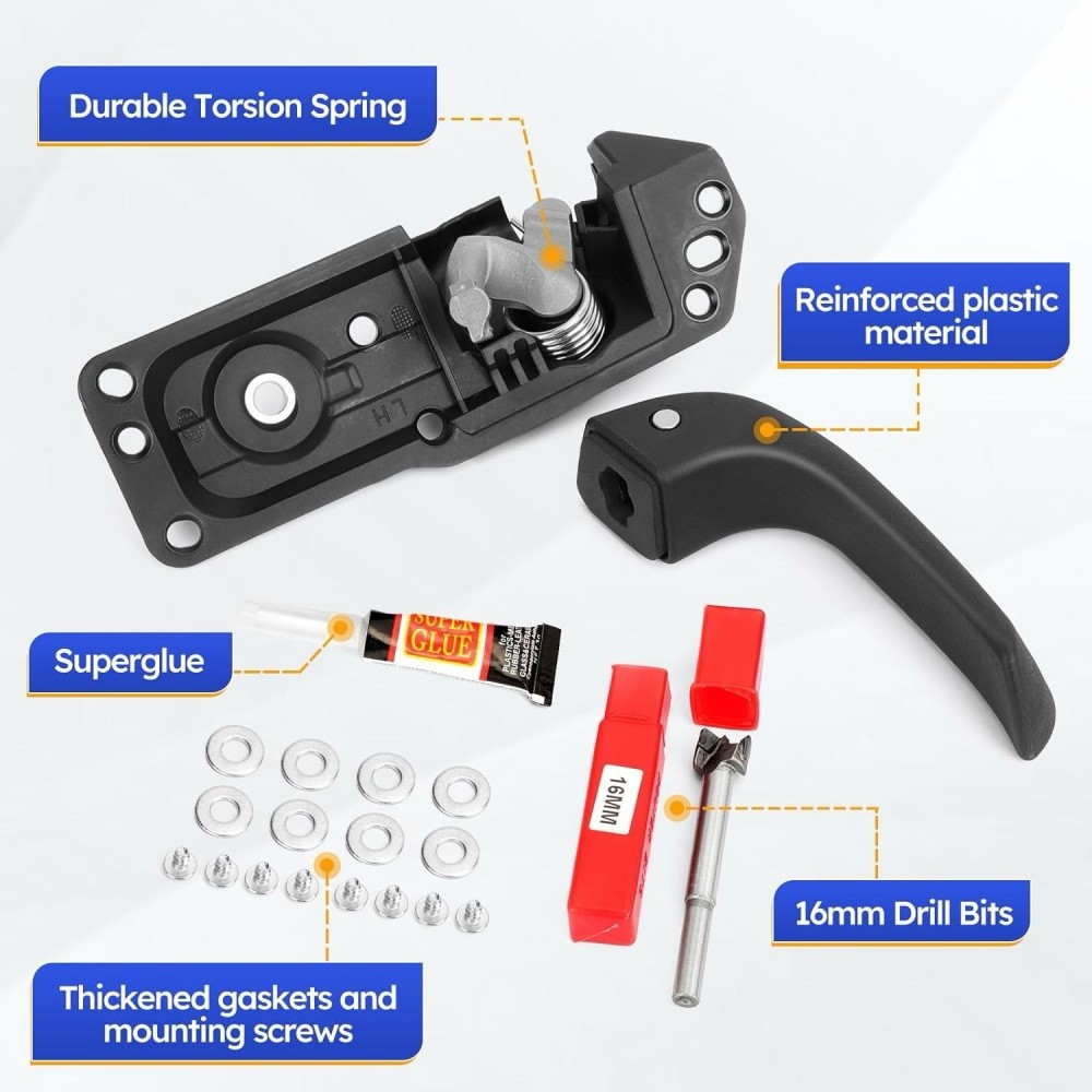 Left Driver Side Interior Door Handle Kit for 07-13 Chevy Silverado GMC Sierra